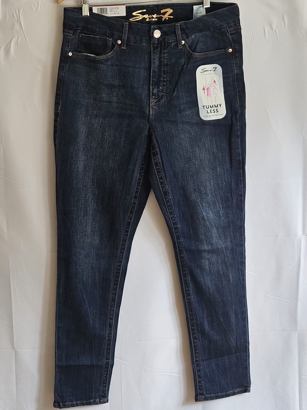 Seven 7 Tummyless High Rise Skinny Jeans Women's Size 14 Dark Wash NWT - Picture 2 of 15